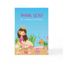 Under Sjöjungfrun Havets födelsedag tackkort