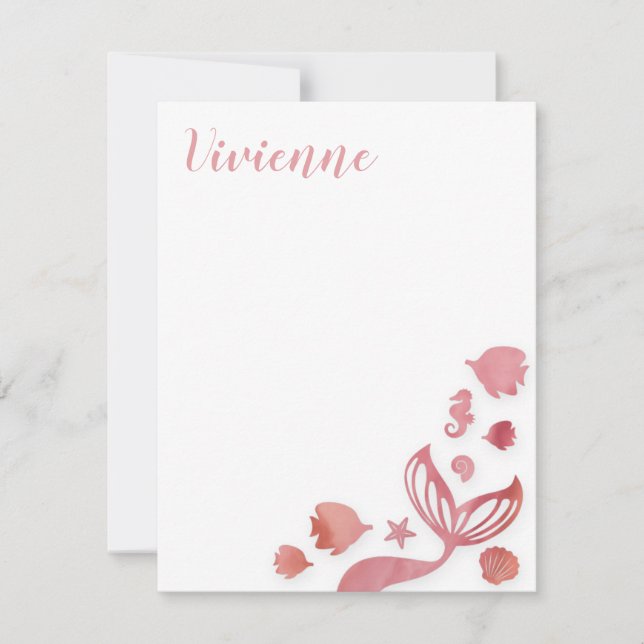 Under Sjöjungfrun Sea Anteckningskort (Framsida)