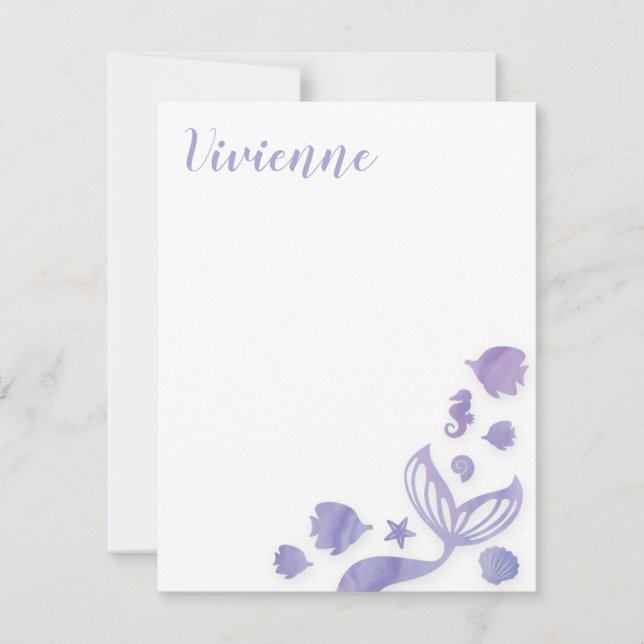 Under Sjöjungfrun Sea Anteckningskort (Framsida)