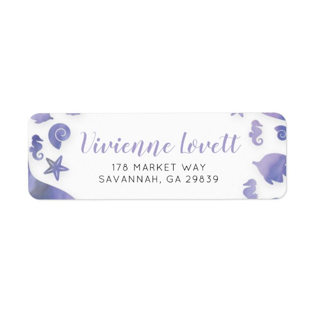 Under Sjöjungfrun Sea Returadress Etikett (Framsidan)