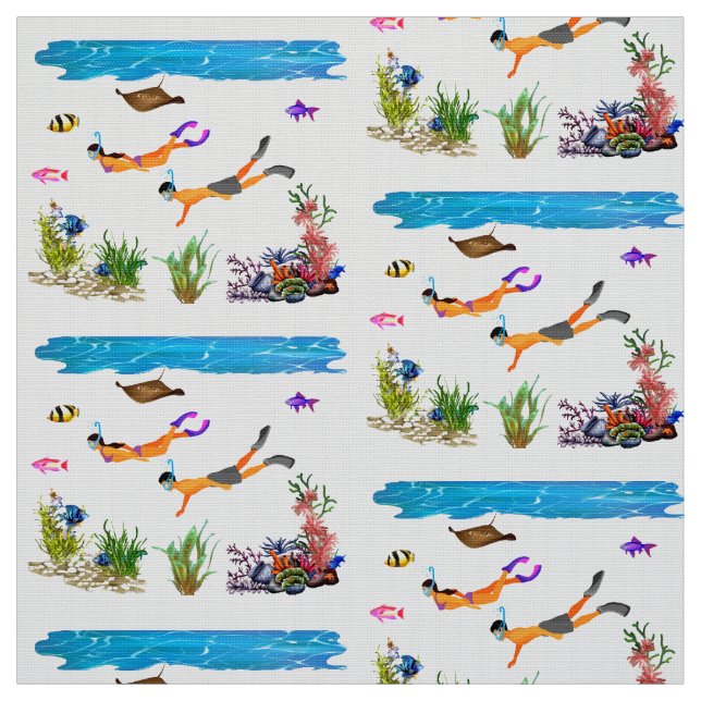 Under sjölandskap tyg (Provkarta)