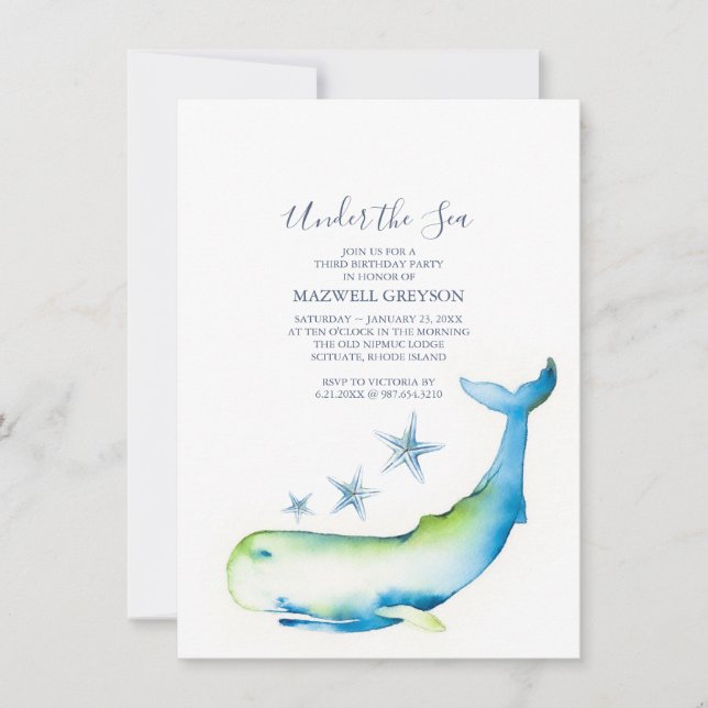 Under sjön 3:e födelsedagen Party Inbjudningar (Framsida)