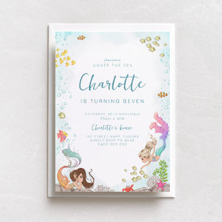 Under sjön, Sjöjungfruns födelsedag Inbjudningar