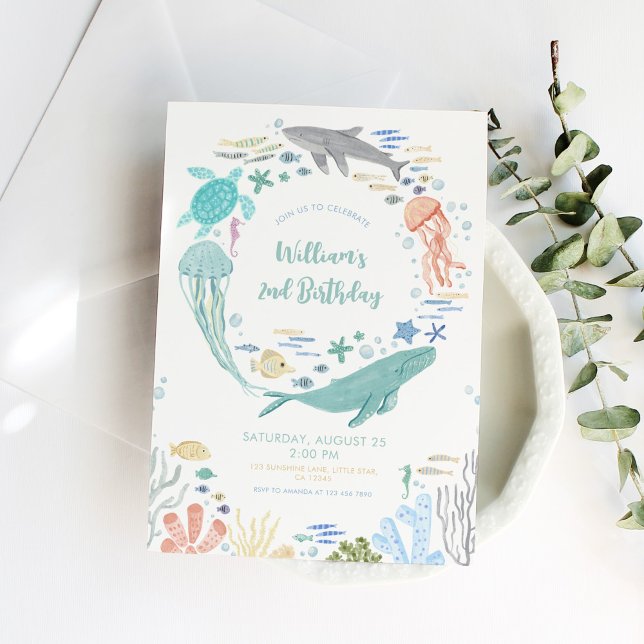 Under sjöns andra födelsedag inbjudningar (Skapare uppladdad)