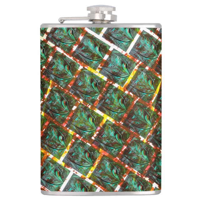 Under smutsig och rostfri grilla fickplunta (Framsidan)