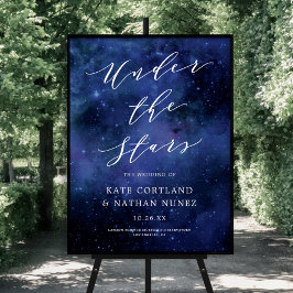 Under Stars astronomi Space Night Bröllop-tecken Poster