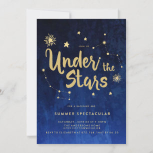 Under Stars Backyard BBQ Party bjudan Inbjudningar