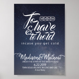 Under Stars Bröllop-tecken Poster