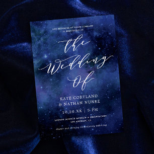 Under Stars Chic Space Astronomy Stars Bröllop Inbjudningar