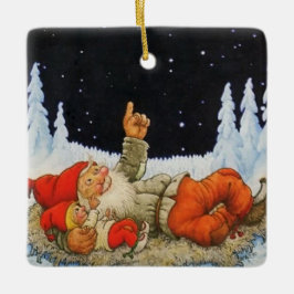 "Under Stars" Gnomes av Jenny Nystrom Julgransprydnad Keramik