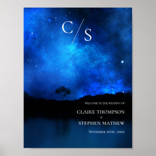 Under STARS-monogrammet Välkomna till Bröllop Poster