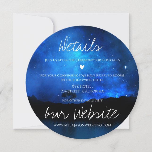 Under Stars Night Himlar Starry Bröllop (Framsida)