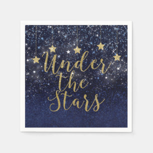 Under Stars Starry Night Guld Blue Prom Party Pappersservett