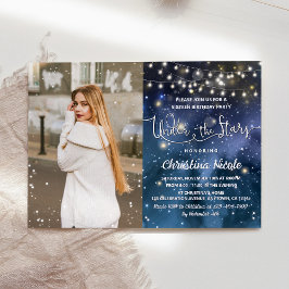 Under Stars String Ljus Photo Birthday Inbjudningar