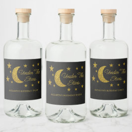 Under stjärnans födelsedag spritflaskor etikett