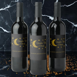 Under stjärnans födelsedag vinflaska etikett