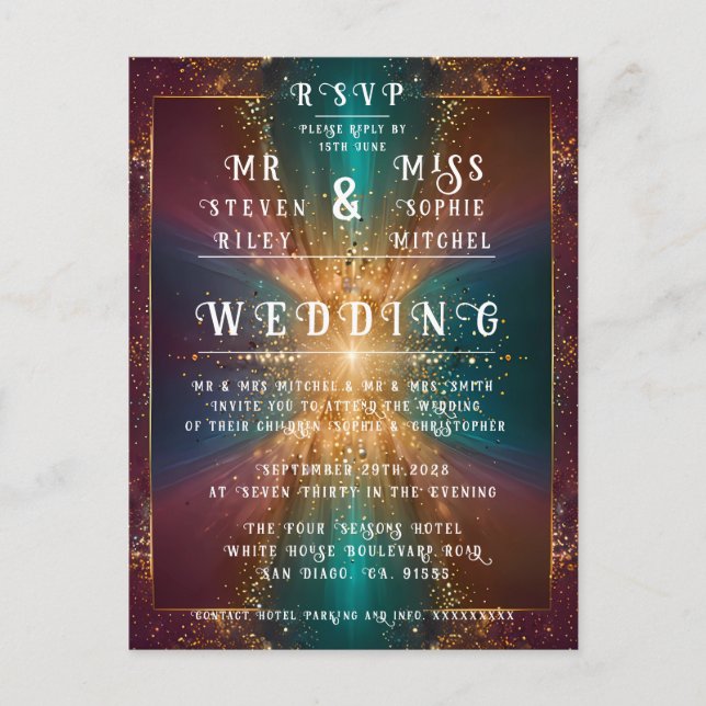 "Under stjärnor: A Firande i Kärlek" Vykort (Framsida)