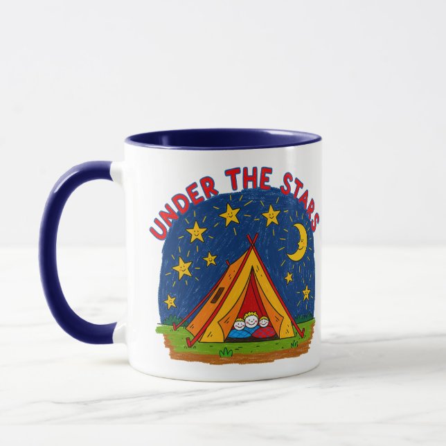 Under Stjärnorna Barn Camping Ritning Mugg (Vänster)