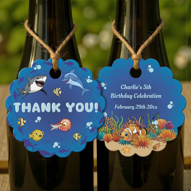 Under Tacken  för havslevande djur i Tecknaden Cut Gåvor Etiketter (Skapare uppladdad)