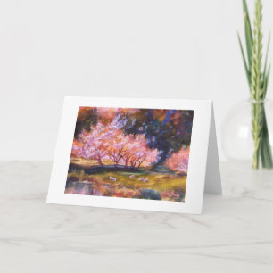 "UNder the Cherry Blommars"- Watercolor CARD Kort