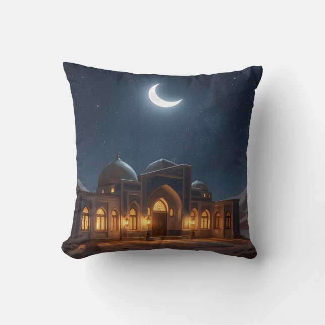 Under The Crescent Sky – Islamskt Konst Kuddöverdr Kudde (Framsida)