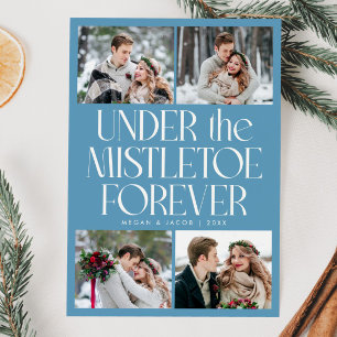 Under the Mistletoe Forever Denimblå Foto Julkort