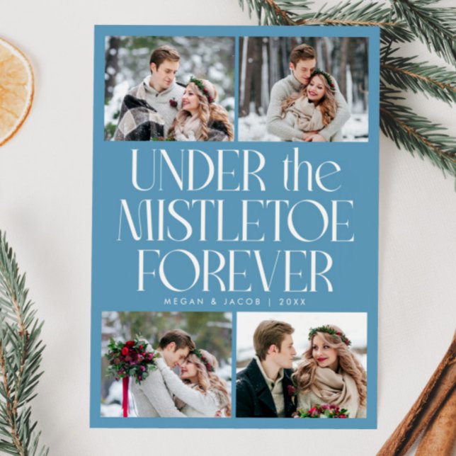 Under the Mistletoe Forever Denimblå Foto  Julkort (Skapare uppladdad)