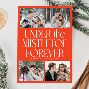 Under the Mistletoe Forever Röd Foto Julkort
