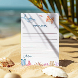 Under The Sea 1-års födelsedags tidskapsel Notecar Inbjudningar