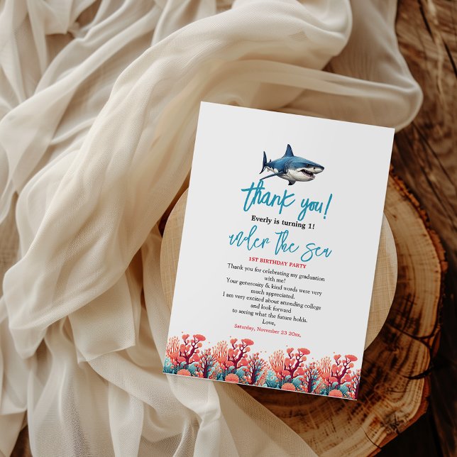 Under the Sea 1-årsfest Tack Kort (Skapare uppladdad)