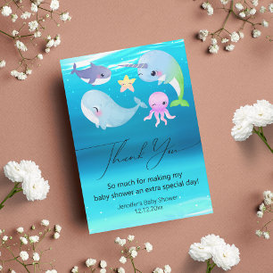 Under the Sea Akvarium Baby Shower Tack så mycket Anteckningskort