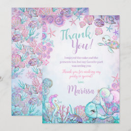 Under the Sea Animals Thank You Cards Inbjudningar