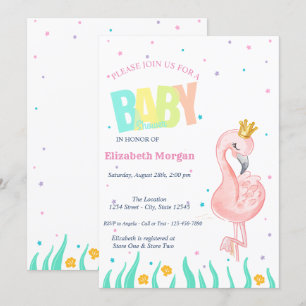 Under The Sea,Baby Flamingo Baby Shower Inbjudningar