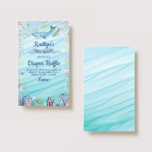 Under The Sea Baby Shower Blöjor Tombola Lott Tilläggskort