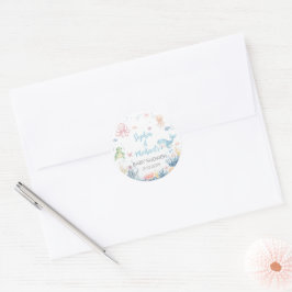 Under the Sea baby shower cupcake toppare Runt Klistermärke