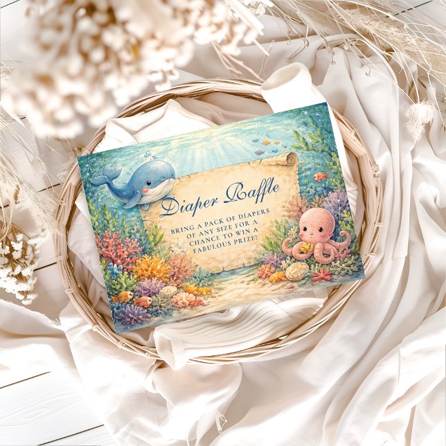 Under The Sea Baby Shower Diapper Raffle Tilläggskort (Skapare uppladdad)