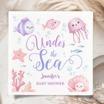Under The Sea Baby Shower Flicka Rosa Havsdjur