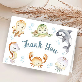 Under The Sea Baby Shower Folded Thank You Card Tack Kort