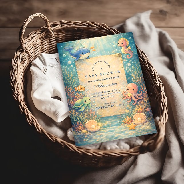Under The Sea Baby Shower Inbjudningar (Skapare uppladdad)