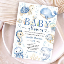 Under The Sea Baby Shower Pojke Blå Ocean  