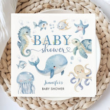 Under The Sea Baby Shower Pojke Blå Ocean