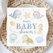 Under The Sea Baby Shower Pojke Ocean Papper