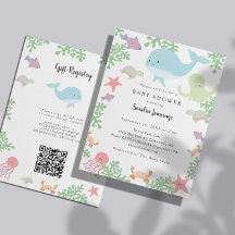 Under the Sea Baby Shower Presentregister QR-kod