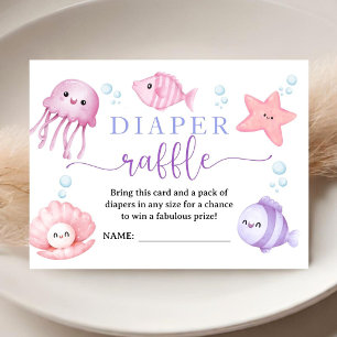 Under The Sea Baby Shower Rosa Hav Ble-Diaper Lott Tilläggskort