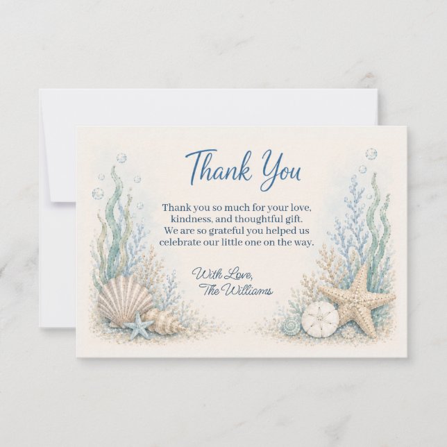 Under the Sea Baby Shower Tackkort  Tack Kort (Framsida)