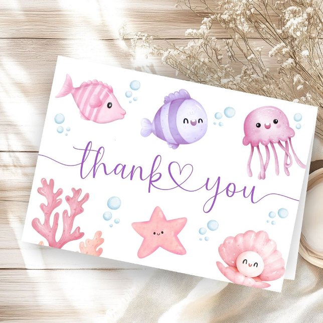 Under The Sea Baby Shower Vikta Tackkort (Skapare uppladdad)
