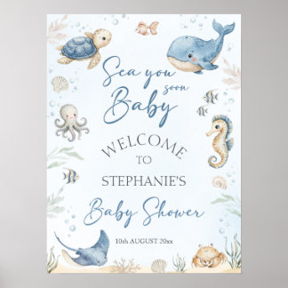 Under The Sea Baby Shower Welcome Sign Poster