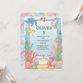 Under the Sea Birthday Invitation, Oliver 4th Inbjudningar