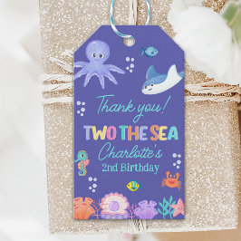 Under the Sea Birthday – TWO the SEA Girl Theme Presentetikett