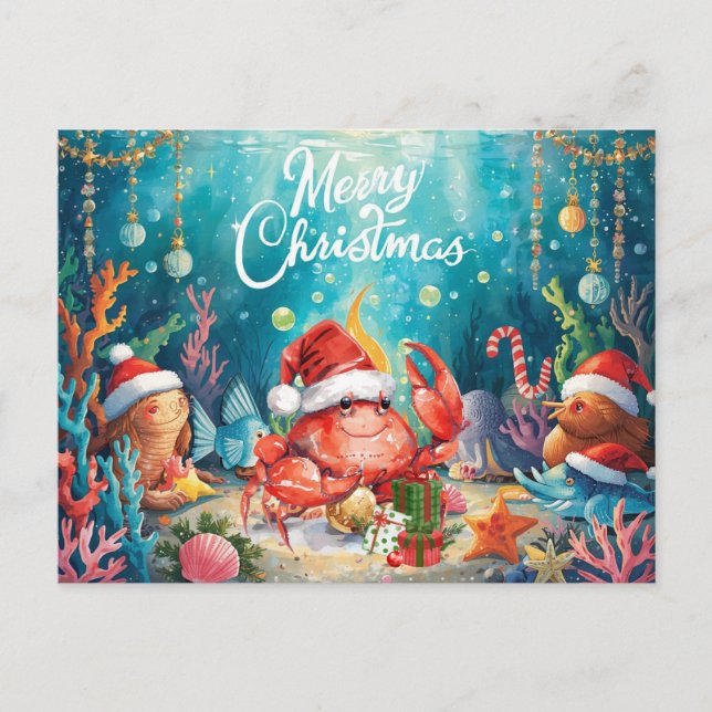 Under the Sea Christmas Party Collection Helg Vykort (Framsida)